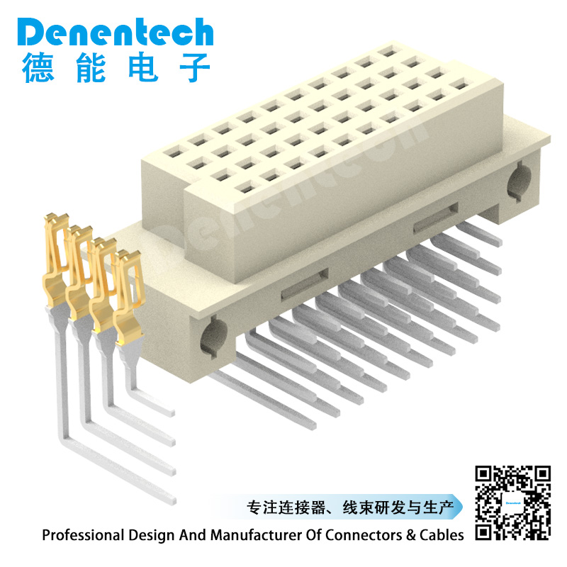 Denentech高品质2.54mm四排90度母座DIN41612连接器